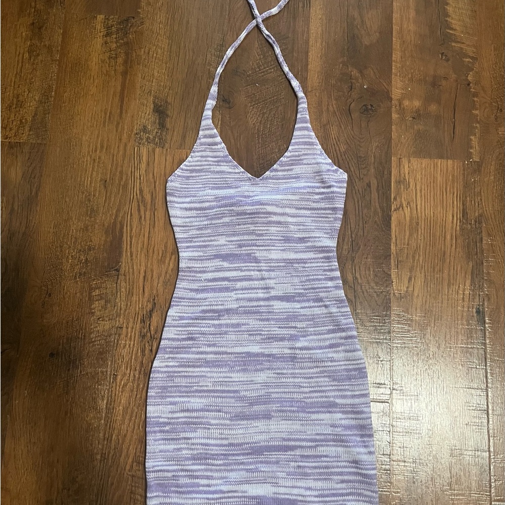 Purple Halter Neck Dress